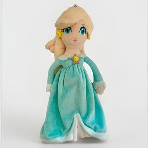 princess peach plush doll super mario nintendo blue dress